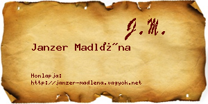 Janzer Madléna névjegykártya